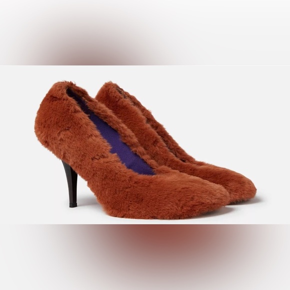 Stella McCartney Shoes - Stella McCartney Ryder Shaggy Faux Fur Heels Pumps Shoes 38.5 New